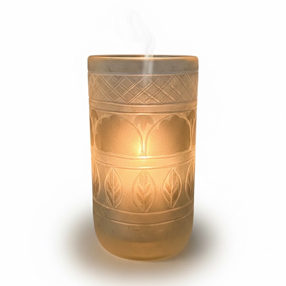 Anthropologie NWT Oversized Carved Glass Candle: RARE FIND! - Picture 2 of 5